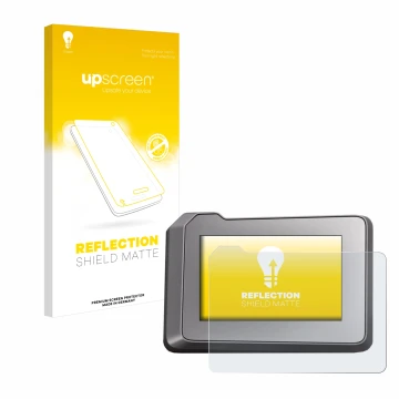 Vorderseite einer Produktverpackung mit dem Markenlogo upscreen. Daneben ist das Gerät KTM 1290 Super Duke R 2022 TFT-Display 