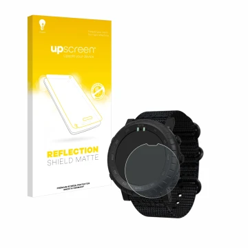 Vorderseite einer Produktverpackung mit dem Markenlogo upscreen. Daneben ist das Gerät Suunto Core Alpha mit dem zugehörigen D