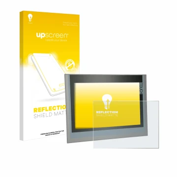 Vorderseite einer Produktverpackung mit dem Markenlogo upscreen. Daneben ist das Gerät Siemens Simatic TP1200 Comfort 12