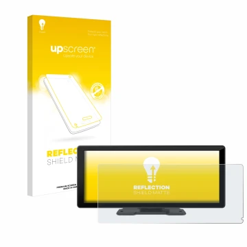 Vorderseite einer Produktverpackung mit dem Markenlogo upscreen. Daneben ist das Gerät Carpuride W103 10.3
