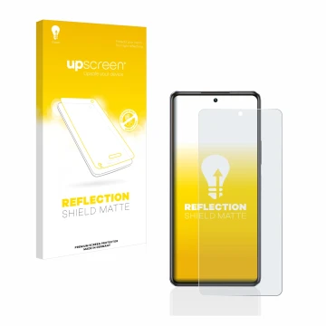Vorderseite einer Produktverpackung mit dem Markenlogo upscreen. Daneben ist das Gerät Infinix Note 30 mit dem zugehörigen Dis