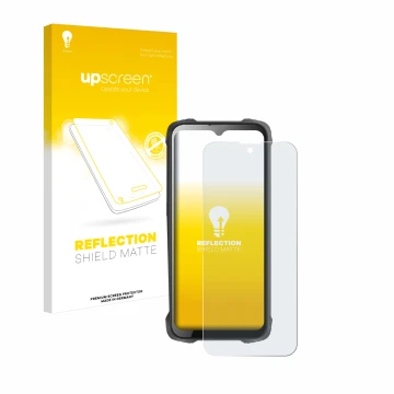 Vorderseite einer Produktverpackung mit dem Markenlogo upscreen. Daneben ist das Gerät Cubot King Kong 9 mit dem zugehörigen D