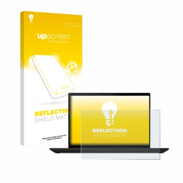 Vorderseite einer Produktverpackung mit dem Markenlogo upscreen. Daneben ist das Gerät Lenovo ThinkPad T14 Gen 4 mit dem zugeh