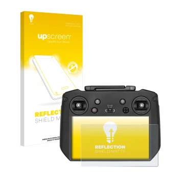 Vorderseite einer Produktverpackung mit dem Markenlogo upscreen. Daneben ist das Gerät DJI Mavic 3 RC Pro mit dem zugehörigen 