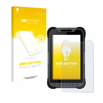 Vorderseite einer Produktverpackung mit dem Markenlogo upscreen. Daneben ist das Gerät Stonex UT32 Rugged Tablet mit dem zugeh