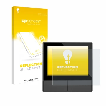 Vorderseite einer Produktverpackung mit dem Markenlogo upscreen. Daneben ist das Gerät SONOFF NSPanel Smart Scene Wall Switch 