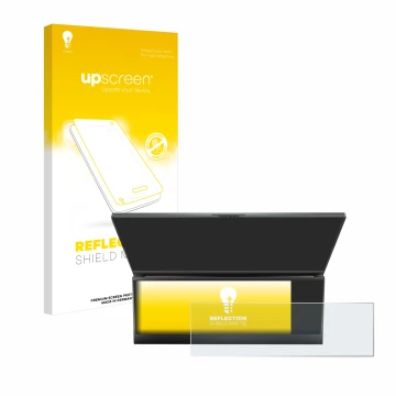 Vorderseite einer Produktverpackung mit dem Markenlogo upscreen. Daneben ist das Gerät ASUS ROG Zephyrus Duo 16 2023 (NUR Touc