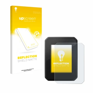 Vorderseite einer Produktverpackung mit dem Markenlogo upscreen. Daneben ist das Gerät FIT Display Compact mit dem zugehörigen