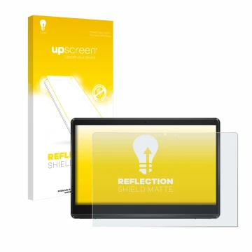 Vorderseite einer Produktverpackung mit dem Markenlogo upscreen. Daneben ist das Gerät ASUS ExpertCenter E1 AIO E1600 mit dem 