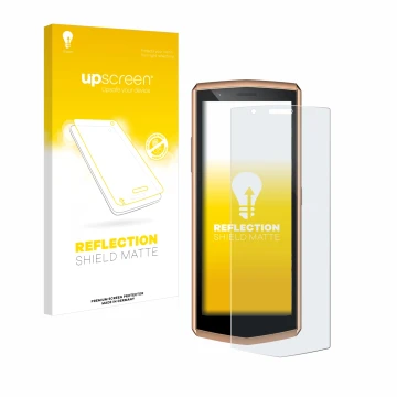 Vorderseite einer Produktverpackung mit dem Markenlogo upscreen. Daneben ist das Gerät Cubot Pocket 3 mit dem zugehörigen Disp