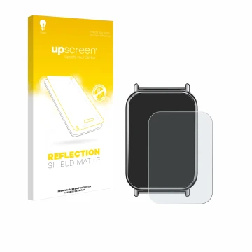 Vorderseite einer Produktverpackung mit dem Markenlogo upscreen. Daneben ist das Gerät Xiaomi Mi Band 8 Pro mit dem zugehörige
