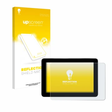 Vorderseite einer Produktverpackung mit dem Markenlogo upscreen. Daneben ist das Gerät Trimble GFX-1060 mit dem zugehörigen Di