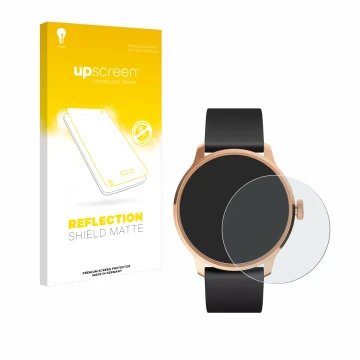 Vorderseite einer Produktverpackung mit dem Markenlogo upscreen. Daneben ist das Gerät Withings ScanWatch Light mit dem zugehö