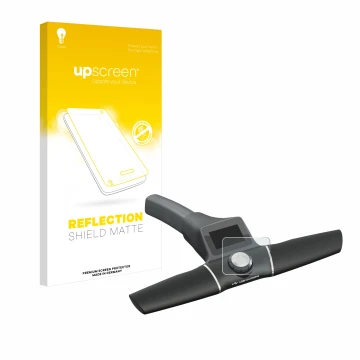 Vorderseite einer Produktverpackung mit dem Markenlogo upscreen. Daneben ist das Gerät Motocaddy S1 Electric Trolley (2022) mi