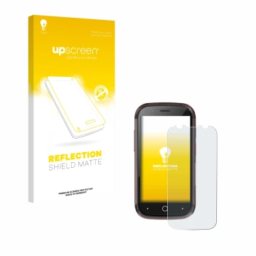 Vorderseite einer Produktverpackung mit dem Markenlogo upscreen. Daneben ist das Gerät Unihertz Jelly Star mit dem zugehörigen