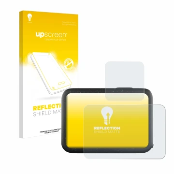 Vorderseite einer Produktverpackung mit dem Markenlogo upscreen. Daneben ist das Gerät GoPro Hero 12 Black mit dem zugehörigen