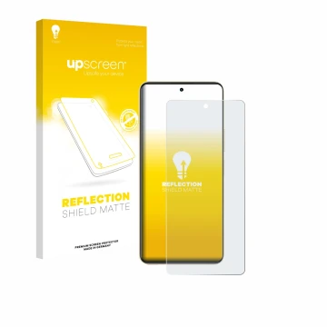 Vorderseite einer Produktverpackung mit dem Markenlogo upscreen. Daneben ist das Gerät Vivo Y36 mit dem zugehörigen Displaysch