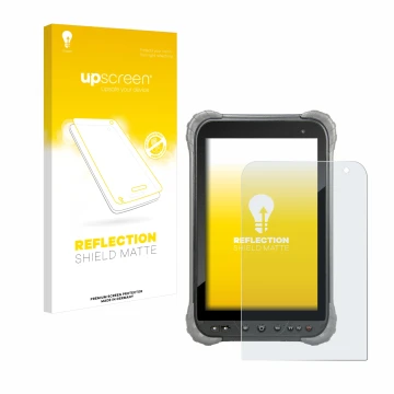 Vorderseite einer Produktverpackung mit dem Markenlogo upscreen. Daneben ist das Gerät Juniper Systems Cedar CT8X2 mit dem zug