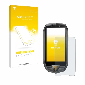 Vorderseite einer Produktverpackung mit dem Markenlogo upscreen. Daneben ist das Gerät Oukitel K16 mit dem zugehörigen Display