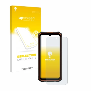 Vorderseite einer Produktverpackung mit dem Markenlogo upscreen. Daneben ist das Gerät Hotwav Cyber 13 Pro mit dem zugehörigen