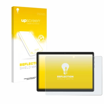 Vorderseite einer Produktverpackung mit dem Markenlogo upscreen. Daneben ist das Gerät Facetel Q6 mit dem zugehörigen Displays