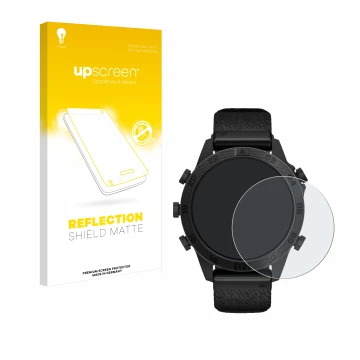 Vorderseite einer Produktverpackung mit dem Markenlogo upscreen. Daneben ist das Gerät Garmin Marq Commander Gen 2 mit dem zug