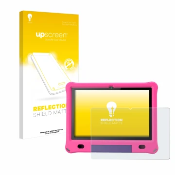 Vorderseite einer Produktverpackung mit dem Markenlogo upscreen. Daneben ist das Gerät Pritom B10 Kids 10.1