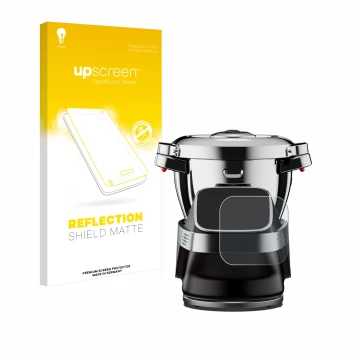 Vorderseite einer Produktverpackung mit dem Markenlogo upscreen. Daneben ist das Gerät WMF Avantgarde mit dem zugehörigen Disp