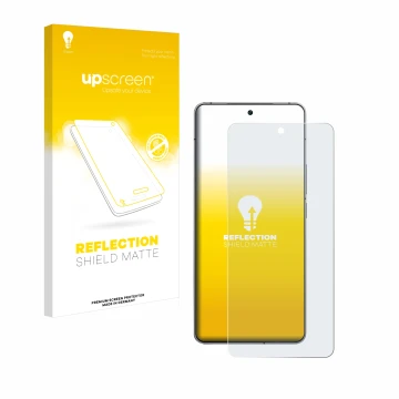 Vorderseite einer Produktverpackung mit dem Markenlogo upscreen. Daneben ist das Gerät Vivo iQOO 12 mit dem zugehörigen Displa