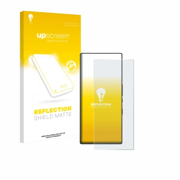 Vorderseite einer Produktverpackung mit dem Markenlogo upscreen. Daneben ist das Gerät ZTE Nubia Red Magic 9 Pro mit dem zugeh