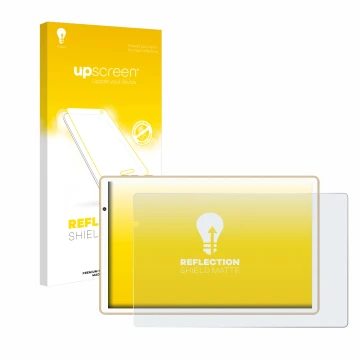 Vorderseite einer Produktverpackung mit dem Markenlogo upscreen. Daneben ist das Gerät Facetel Q3 mit dem zugehörigen Displays