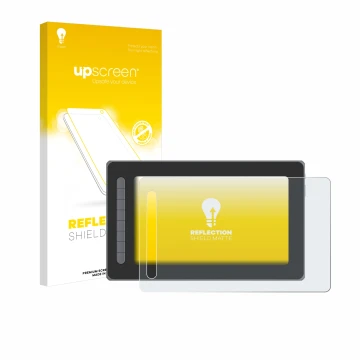 Vorderseite einer Produktverpackung mit dem Markenlogo upscreen. Daneben ist das Gerät XP-Pen Artist 12 (2. Gen.) mit dem zuge