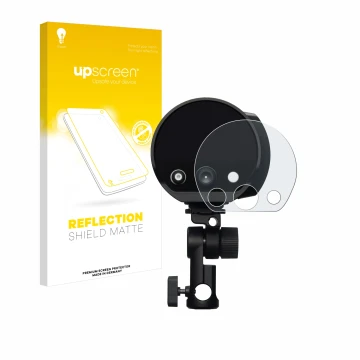 Vorderseite einer Produktverpackung mit dem Markenlogo upscreen. Daneben ist das Gerät Profoto B10X mit dem zugehörigen Displa