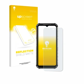 Vorderseite einer Produktverpackung mit dem Markenlogo upscreen. Daneben ist das Gerät Ulefone Armor 22 mit dem zugehörigen Di