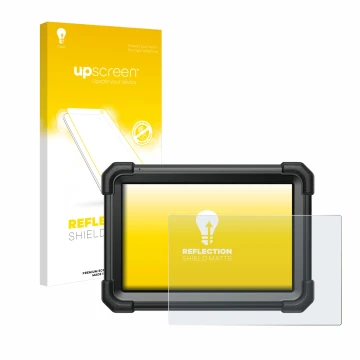 Vorderseite einer Produktverpackung mit dem Markenlogo upscreen. Daneben ist das Gerät Launch X-431 Pro3 Apex mit dem zugehöri