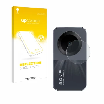 Vorderseite einer Produktverpackung mit dem Markenlogo upscreen. Daneben ist das Gerät Xiaomi Redmi Pad SE (NUR Kamera) mit de