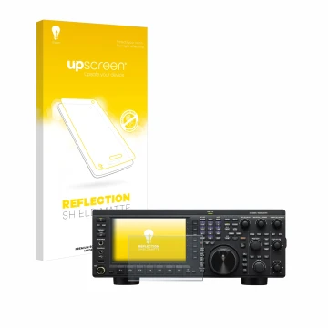 Vorderseite einer Produktverpackung mit dem Markenlogo upscreen. Daneben ist das Gerät Kenwood TS-890S mit dem zugehörigen Dis