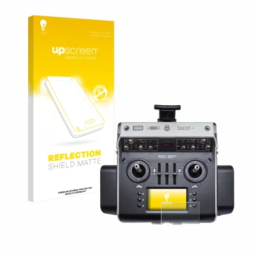 Vorderseite einer Produktverpackung mit dem Markenlogo upscreen. Daneben ist das Gerät Graupner MC-32ex mit dem zugehörigen Di