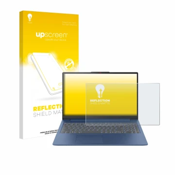 Vorderseite einer Produktverpackung mit dem Markenlogo upscreen. Daneben ist das Gerät Lenovo IdeaPad Slim 3 Gen 8 15