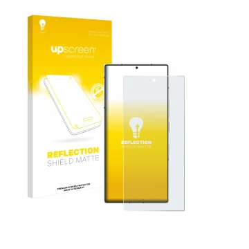 Vorderseite einer Produktverpackung mit dem Markenlogo upscreen. Daneben ist das Gerät Nubia Z60 Ultra mit dem zugehörigen Dis