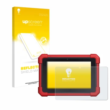 Vorderseite einer Produktverpackung mit dem Markenlogo upscreen. Daneben ist das Gerät Launch MOT IV (4) mit dem zugehörigen D