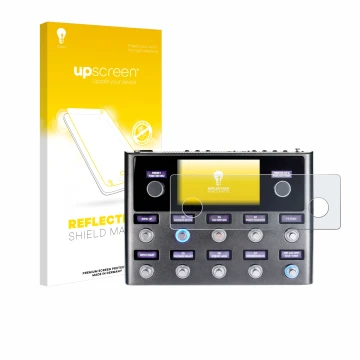 Vorderseite einer Produktverpackung mit dem Markenlogo upscreen. Daneben ist das Gerät Fender Tone Master Pro mit dem zugehöri