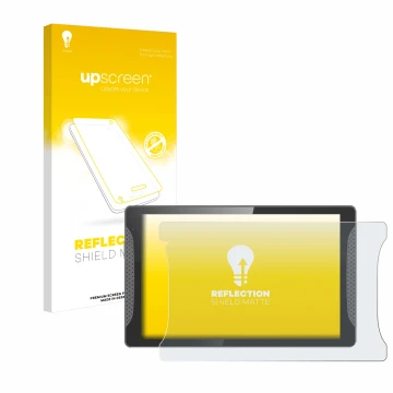 Vorderseite einer Produktverpackung mit dem Markenlogo upscreen. Daneben ist das Gerät Logicom Multimedia Stand Pro mit dem zu