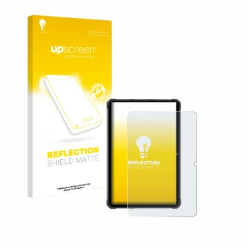 Vorderseite einer Produktverpackung mit dem Markenlogo upscreen. Daneben ist das Gerät Hotwav R7 mit dem zugehörigen Displaysc