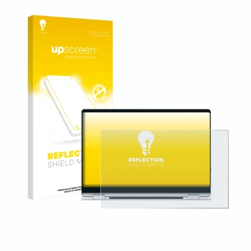 Vorderseite einer Produktverpackung mit dem Markenlogo upscreen. Daneben ist das Gerät Samsung Galaxy Book4 360 15.6