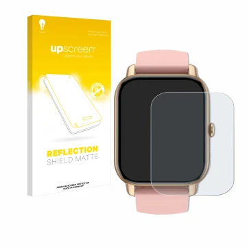 Vorderseite einer Produktverpackung mit dem Markenlogo upscreen. Daneben ist das Gerät Sross Smartwatch 1.83