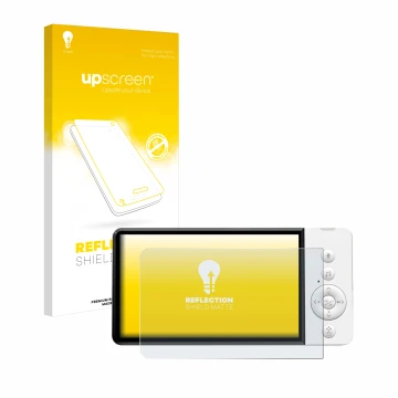 Vorderseite einer Produktverpackung mit dem Markenlogo upscreen. Daneben ist das Gerät GHB ABM720 mit dem zugehörigen Displays