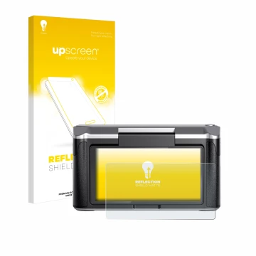 Vorderseite einer Produktverpackung mit dem Markenlogo upscreen. Daneben ist das Gerät Revopoint Miraco mit dem zugehörigen Di