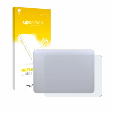 Vorderseite einer Produktverpackung mit dem Markenlogo upscreen. Daneben ist das Gerät Apple Magic 3 (Touch Trackpad) mit dem 