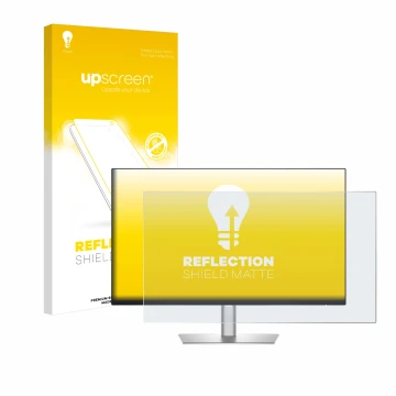 Vorderseite einer Produktverpackung mit dem Markenlogo upscreen. Daneben ist das Gerät Dell Professional P2425H mit dem zugehö